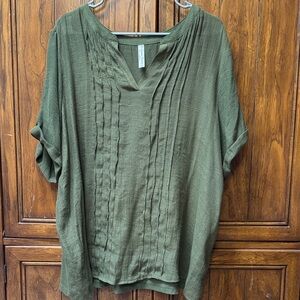 Perseption Olive Green Blouse